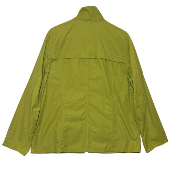 Chico's 2 Rain Jacket Green Full Zip Size Large Lightweight Women’s Mock Neck - Picture 2 of 8